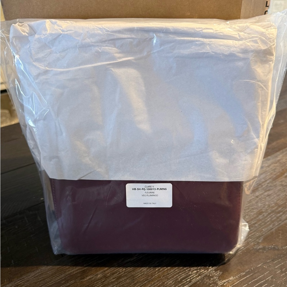 Clare V. Fleurine Leather Shoulder Bag in (Plumingo) Exclusive Color - Picture 5 of 8